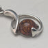 Circa 1910 British Antique Sterling Silver Double Albert Chain 37g Sterling Silver & Amber Fob